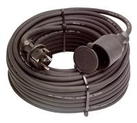 as - Schwabe rallonge 20m H07RN-F 3G2,5, câble Caoutchouc | fiche coudée, prise 2P+T, noir - IP44