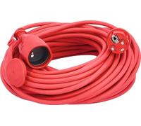 as - Schwabe rallonge 25m H05VV-F 3G1,5 IP20, fiche coudée, prise 2P+T, rouge