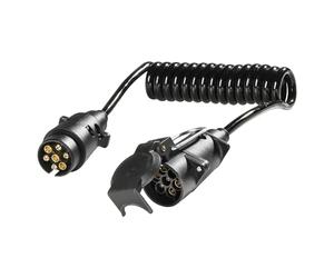 as - Schwabe Rallonge Câble Adaptateur 12V pour Camping Raccordement Électrique de 2 m pour Voiture Connecteur 7 Broches pour Caravanes & CampingCars IP44 Noir I 61476