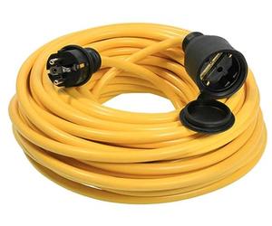 as - Schwabe Rallonge électrique 15 m - 230 V, 16 A - Fiche de Contact de Protection - Câble d'extension d'alimentation d'extérieur - Rallonge pour l'extérieur - K35 AT-N07V3V3-F 3G2,5 - IP44 -