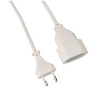 as - Schwabe Rallonge électrique Euro 5 m - câble Blanc H03VVH2-F 2x0,75 mm² - Usage intérieur IP20 - fiche Plate Euro - 230 V / 2,5 A - Blanc, 50151