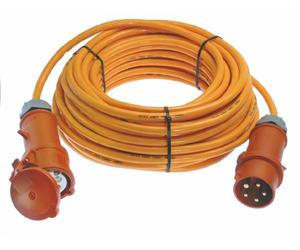 as - Schwabe Rallonge électrique haute tension 25 m H07BQ-F 5G4 - 400 V, 32 A, 6h, env. 22 kW - Pour chantier de construction, jardin - Rallonge CEE 5 broches robuste pour l'extérieur - IP44 -