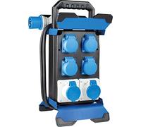 as - Schwabe Répartiteur électrique portable CEE Stecky 14, fiche CEE + 4 prises de contact de protection + 2 prises CEE, boîte de distribution électrique mobile, boîte de distribution pour