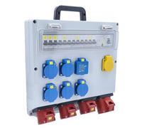 as - Schwabe Répartiteur mural Fixo 14D MAX DAT+ - 400 V/32 A - IP44 - Avec FI 40 A 30 mA, 1 x CEE 32 A, 3 x CEE 16 A, 5 x Schuko, USB, 2 x RJ45 CAT6