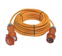 as - Schwabe Strom Verlängerungskabel CEE-Stecker - CEE-Kupplung 32 A Orange 10 m mit Phasenwender 59646 (59646)