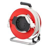 as - Schwabe Tambour à bande lumineuse LED 25 m, 37 500 lm, câble de raccordement de 1,5 m avec fiche contour, lumineux, 12 W/m, 4000 K, AC 230 V/16 A, IP65, 46714