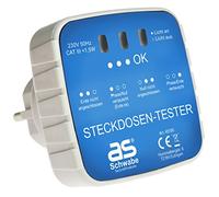 as - Schwabe testeur de prise - connecteur de diagnostic avec voyant lumineux - contrôle du câblage correct des prises 230 V - testeur de circuit, 45100