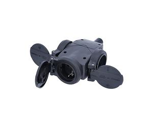 as - Schwabe Triplette NF 2P+T 230V / 16A Multiprise Électrique en Caoutchouc Renforcé Adaptée pour le Chantier / l'Industrie / la Maison IP44 Made in Germany I 860455