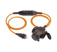 as - Schwabe Verlängerung, PRCD-S, câble 3 m H07BQ-F3G2,5 orange IP 44, prise 3 voies avec Quantité:1