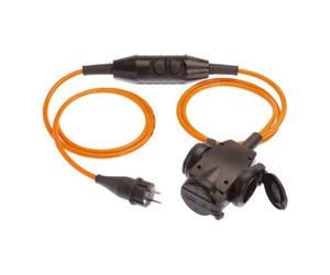 as - Schwabe Verlängerung, PRCD-S, câble 3 m H07BQ-F3G2,5 orange IP 44, prise 3 voies avec Quantité:1