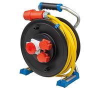 as - Schwabe Xperts enrouleur de câble CEE 25 m AT-N07V3V3-F 5G2,5, IP44 extérieur avec 2 prises avec terre, 1 prise CEE 400 V 5 pôles, protection thermique, Made in Germany