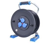 as - Schwabe Xperts enrouleur de câble vide, pour environ 50 m de câble, extérieur IP44, 3 prises avec terre, port USB, protection thermique, Made in Germany