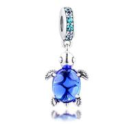 As shown in figure 2022 été Bleu en Verre de Murano Tortue de mer balancent Perle Bricolage Convient pour Original Pandora Bracelets Charme Bijoux de Mode