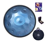 AS TEMAN HANDPAN, Handpan drum instrument in D Minor 10 Notes 22 inches Steel Hand Drum with Soft Hand Pan Bag, 2 handpan mallet,Handpan Stand,dust-free cloth, Starry blue
