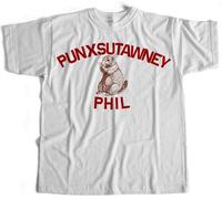 As Worn in Groundhog Day Punxsutawney Phil Cult Movie Comedy Men's T-Shirt Unisex White Cotton Hip Hop Print Tee Shirts L