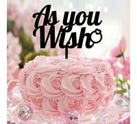 As You Wish Décoration de gâteau de mariage en acrylique noir Mr & Mrs pour mariage, fiançailles, cadeaux de fête prénuptiale