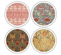 As9640 William Morris Textiles Collection Absorbant sous-Verres, 4-1/10,2 cm, Lot de 4