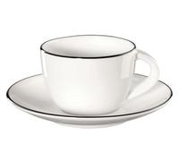 ASA à table ligne noir 1930113 Tasse à expresso avec soucoupe 0,07 l Blanc