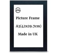 ASA Cadre photo A3 en bois pour affiches, photos et certificats, cadre photo compact, 30 x 42 cm, noir