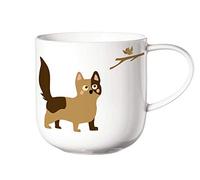 ASA Coppa Hunting Cats 19441014 Tasse à anse en porcelaine Blanc 9,2 x 9,5 cm 0,4 l