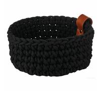 ASA Selection baskets Häkelkorb M Schwarz, Brotkorb, Korb, Dekokorb, Deko, Baumwolle, Schwarz Matt, Ø 20 cm, 37891065