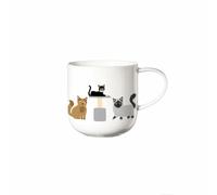 ASA Selection coppa cats & dogs Henkelbecher Cats, Kaffeetasse, Becher, Kaffee Tasse, Tee, Fine Bone China, Weiß, 400 ml, 19440014
