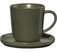 ASA Selection coppa nori Espressotasse mit Unterer, Espresso Tasse, Kaffeetasse, Untertasse, Porzellan, Grün, 80 ml, 19011192
