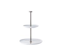 ASA Selection Grande Etagere Flach, 2 stufig, Keramik / Edelstahl, Weiß, H 25 cm, 92152146