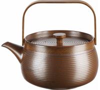 ASA Selection Japandi Teekanne mit Holzgriff, Tee Kanne, Porzellan, Brown, 1.5 L, 23370238