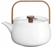ASA Selection Japandi Teekanne mit Holzgriff, Tee Kanne, Porzellan, White, 600 ml, 23371017