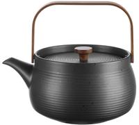 ASA Selection Japandi Théière avec poignée en bois Théière en porcelaine noire 1.5 L