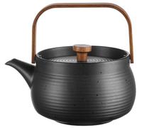 ASA Selection Japandi Théière avec poignée en bois Théière en porcelaine noire 600 ml
