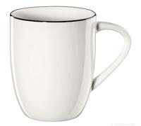 ASA Selection Ligne Noire Henkelbecher, mit schwarze Linie, Fine Bone China, Warmes Weiß, 350 ml, 1913113