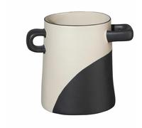ASA Selection Rayu Vase, Tischvase, Dekovase, Blumenvase, Steinzeug, Schwarz Getunkt, H 15.5 cm, 84801130
