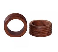 ASA Selection Ronds de serviette, set de 2, Rondo, lisse, acacia, marron, 5.3 cm