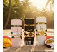 Asad Noir /Yara Rose /Yara Moi 3*35ml Eau de Parfum Mixte Asad NoirNotes de tête : Poivre noir, ananas, tabacNotes de cœur : Café, iris, patchouliNotes de fond : Ambre, vanille, bois secs, benjoin, la