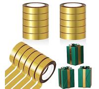 Asaisimg Lot de 10 rouleaux de ruban Washi Mirror Tape, doré, métallisé, pour bricolage, or, graphique, en polyester, pour artisanat, décoration, emballage de cadeaux (1,2 cm x 250 m)