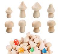Asaisimg Lot de 40 mini champignons en bois naturel brut à peindre, différentes tailles pour arts et travaux manuels, projets de peinture, décorations