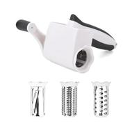 Asaiy Râpe à fromage rotative - Râpe à fromage manuelle avec 3 lames interchangeables en acier inoxydable, moulin à fromage à manivelle pour fromage, chocolat, noix et légumes, facile à nettoyer