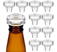 ASAKKURA 10 Pièces Bouchons de Fermeture en Verre pour Bouteilles de Vin et Bière, Capsules en Cristal, Faciles à Utiliser pour Préserver la Saveur la Maison