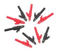 ASAKKURA 10pcs Pinces de Test Isolées pour Multimètre Clip de Fil Isolé en Cuivre et Plastique, Compatible, pour Usage en Laboratoire et Expérimentations