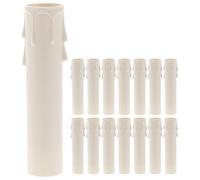 ASAKKURA 15pcs Cache-bougie en Plastique Cylindrique pour Chandelier Blanc, Manchons de Bougies Efficaces, Remplacement de Douille, Design Élégant pour Hôtels et Décorations Toute Saison