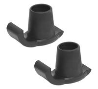 ASAKKURA 2 Pièces Patins de Déambulateur Antidérapants en Plastique Noir, Faciles à Monter, Protègent les Bâtons de Marche, Adaptés pour Trottoirs et Toute Situation, pour Personnes Âgées