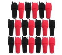 ASAKKURA 20 Pièces Bouchons de Vin Réutilisables en Silicone Double Joint Étanche, Poignée Rouge et Noire, Conservation Anti-fuite pour Bouteilles de Vin et Boissons, Accessoire Bar