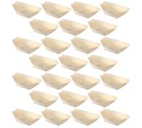 ASAKKURA 250 Pièces Plateau de Service en Bois de Pin Forme Bateau, Assiettes à Sushis Jetables, Surface Lisse Alimentaire, pour Événements en Plein Air et Rassemblements