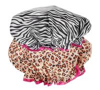 ASAKKURA 2pcs Bonnets de Réutilisables en Satin à Double Couche, Élastiques et Imperméables pour Adultes, Cuisine Maquillage