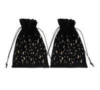 ASAKKURA 2pcs Pochettes en Velours Noir pour Tarot à Cordon, Paquet à Bijoux Protecteurs et Élégants pour Rangement et Maintien des Cartes de Tarot