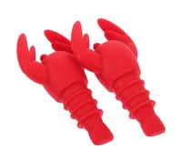 ASAKKURA 2pièces Bouchons de Bouteille de Vin Réutilisables Silicone Forme de Homard Joint Hermétique pour Vin Rouge Lot de Accessoire Pratique et Original pour Bar et Fête Plusieurs styles