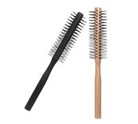 ASAKKURA 2pièces Brosse à Cheveux Ronde Bois Pour Boucler Et Coiffer Brosse Soufflante Avec Picots Nylon Résistants Poignée Fine Pour Style Volumineux Et Facile à Utiliser à Domicile