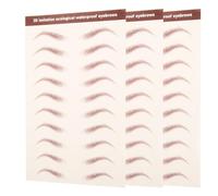 ASAKKURA 3 Feuilles D'autocollants Sourcils Effet Réel Étanche Marron Stickers pour Sourcils à Décoller Transfert D'eau Maquillage Facile et Mise Naturelle pour Usage Quotidien Beauté